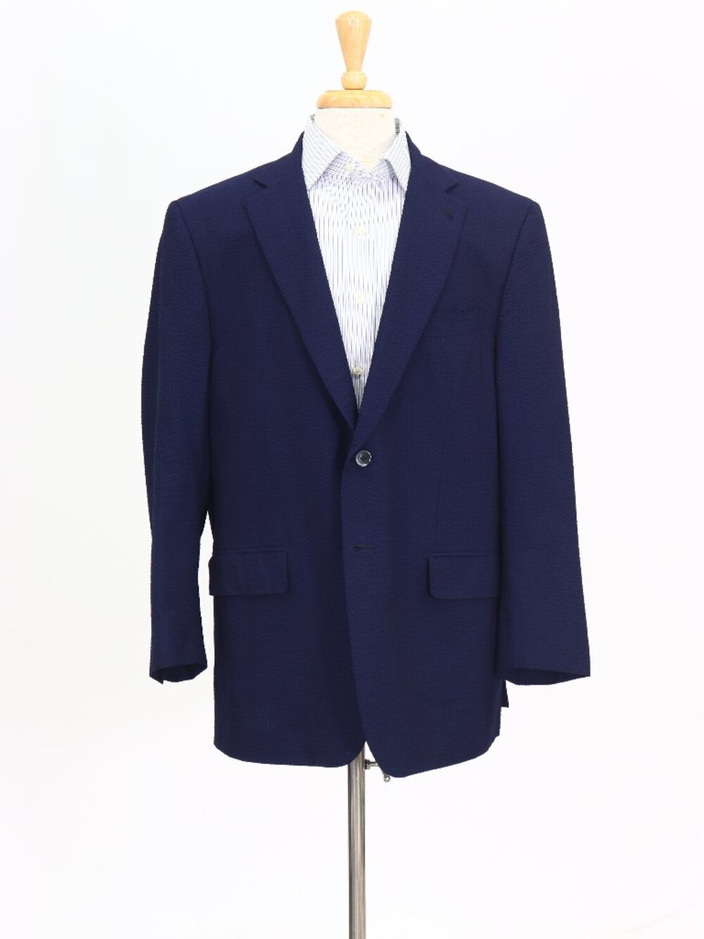 ISAIA 46R Blue Blazer Sport Coat Jacket 2-Button Stripe W762